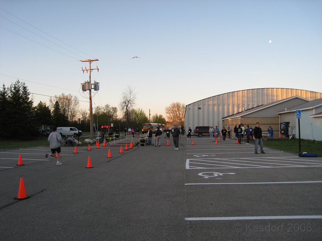 Mackinaw Bridge Race 2008-05 0111.jpg - Really deserted.  The chase crew ... wait, chase? The advanced support crew got there long before most of the runners except the fastest of the first groups.